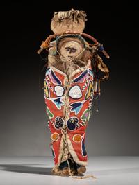 Umatilla Beaded Hide Doll Cradle