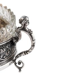 A Large Russian Silver and Agate Mounted Centerpiece Bowl