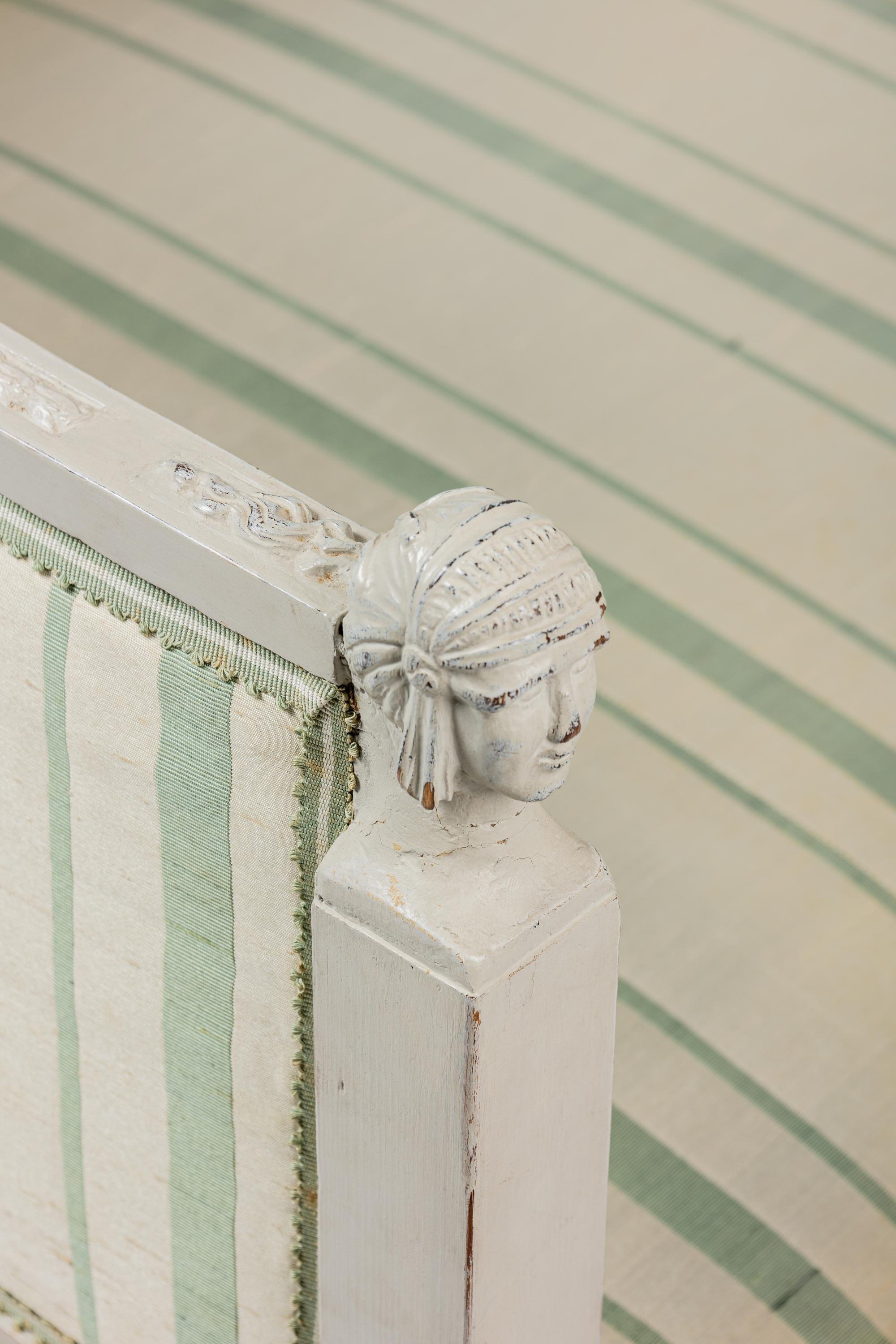 A Swedish Neoclassical Grey-Painted Sofa