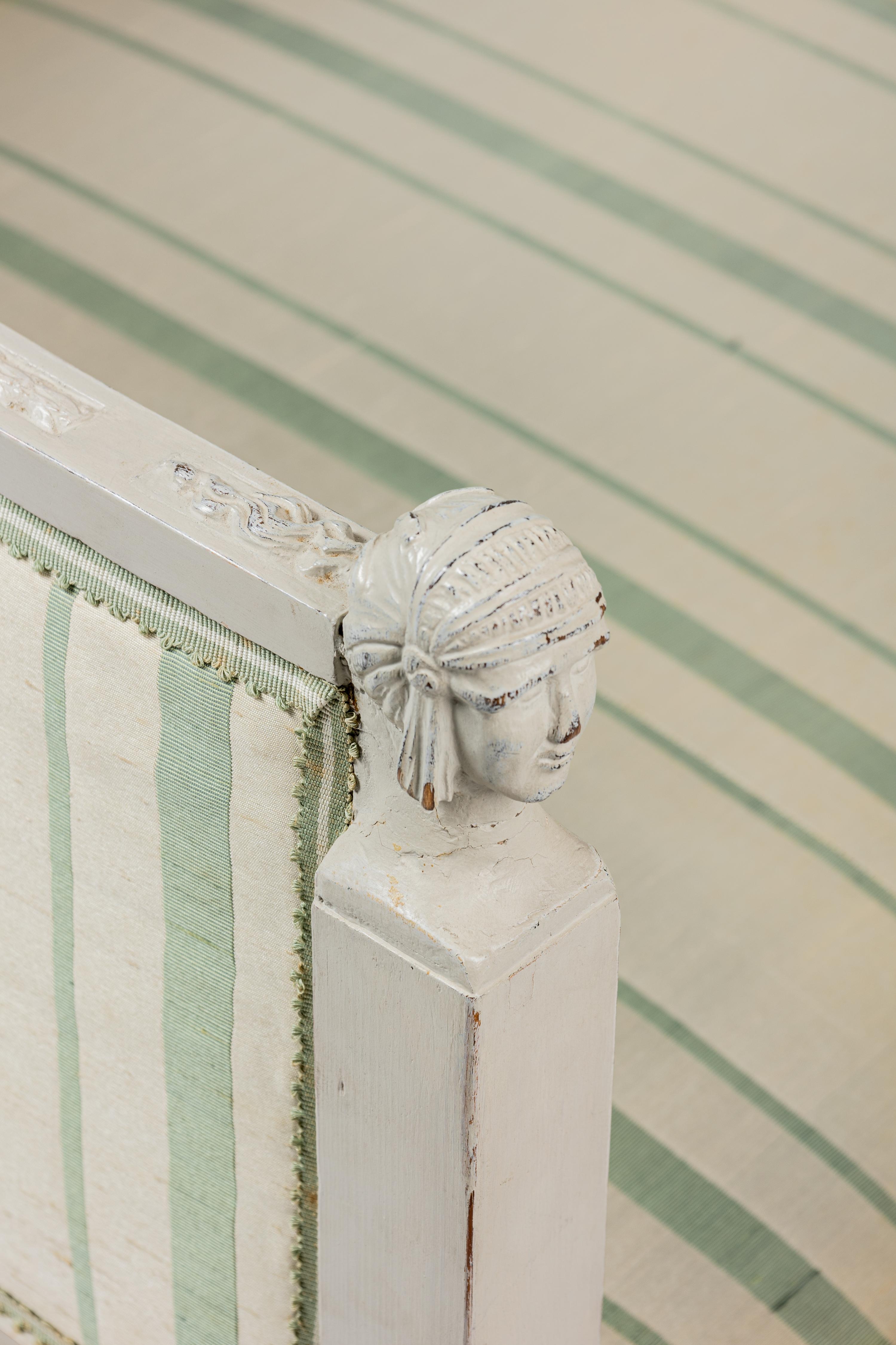 A Swedish Neoclassical Grey-Painted Sofa