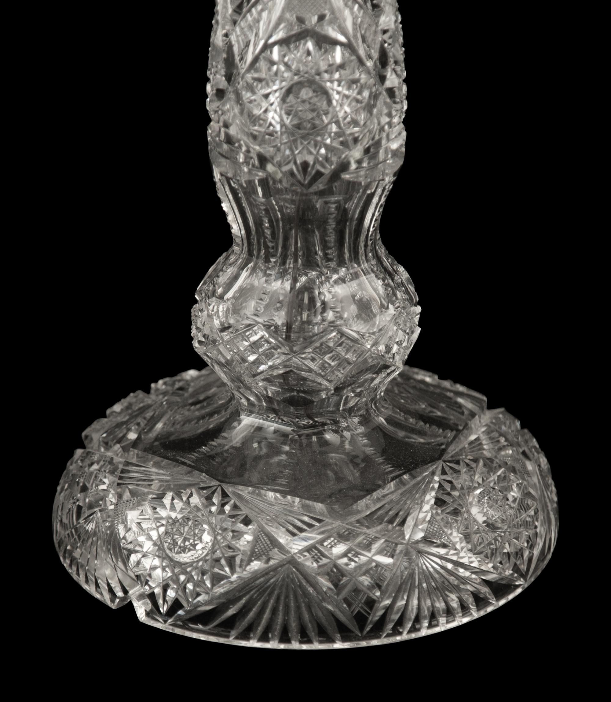 An American Cut Glass Table Lamp — 20th Century