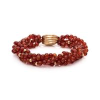YELLOW GOLD AND CARNELIAN BEAD BRACELET