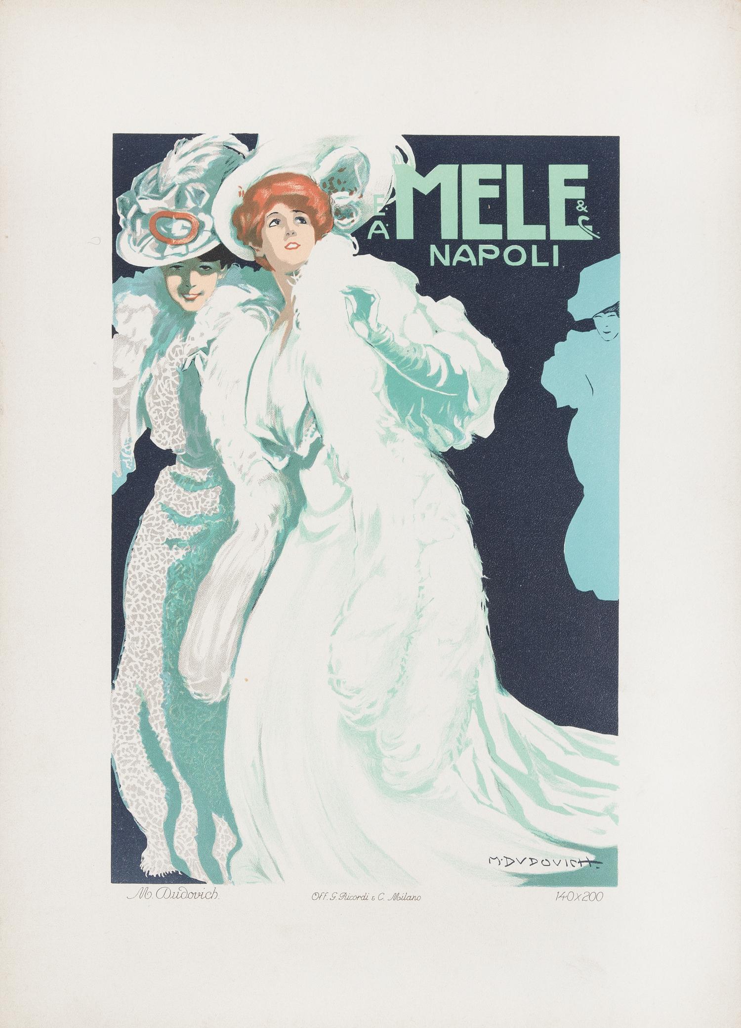 [RICORDI PORTFOLIO]. A group of 50 lithographic plates recreating the Ricordi firm's poster art. Milan: Ricordi, ca 1914.