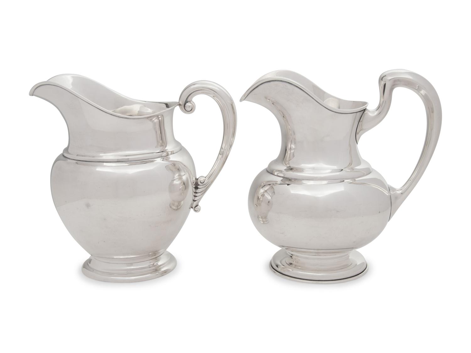 Two American Silver Water Pitchers