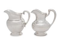 Two American Silver Water Pitchers
