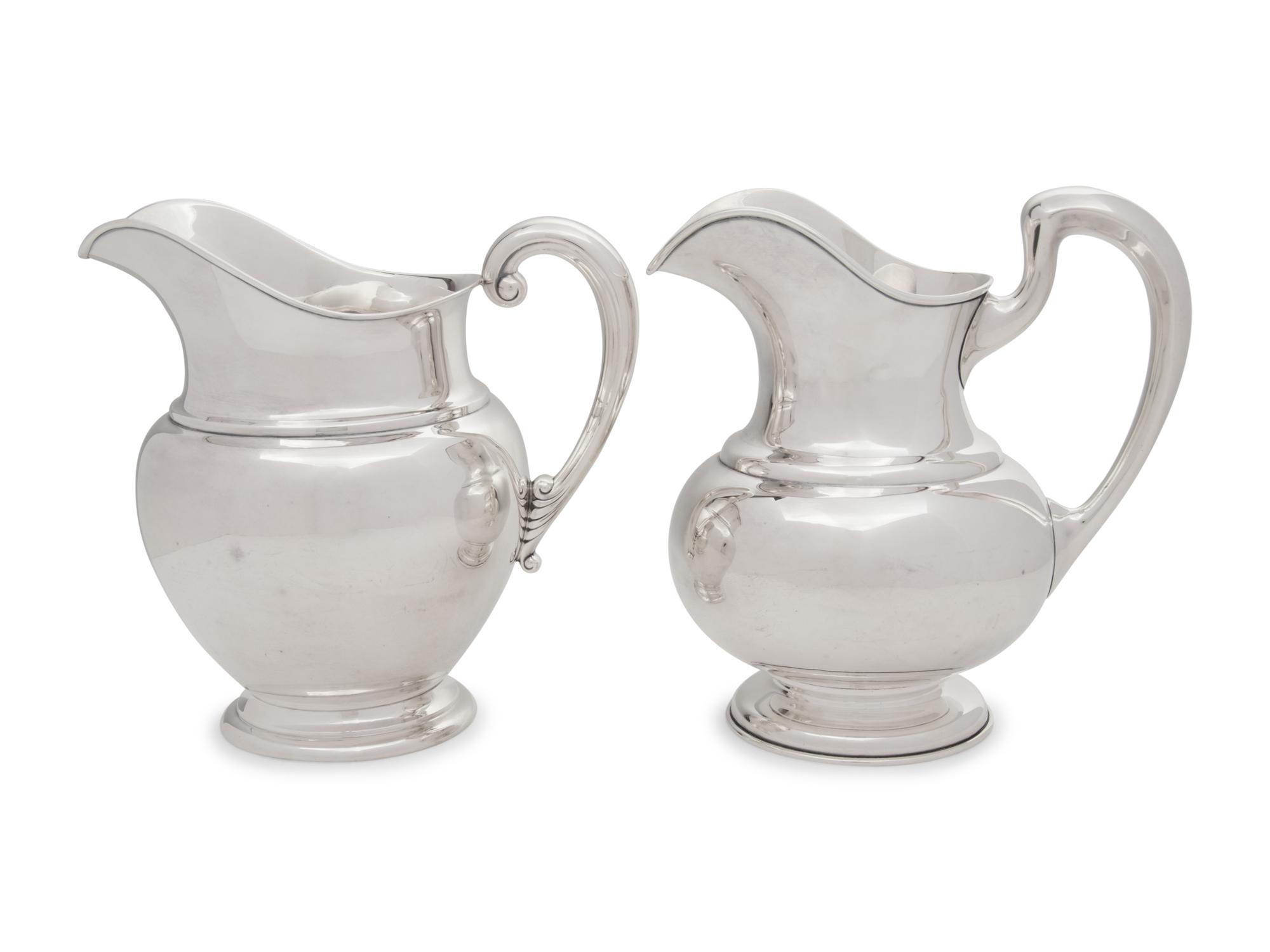 Two American Silver Water Pitchers