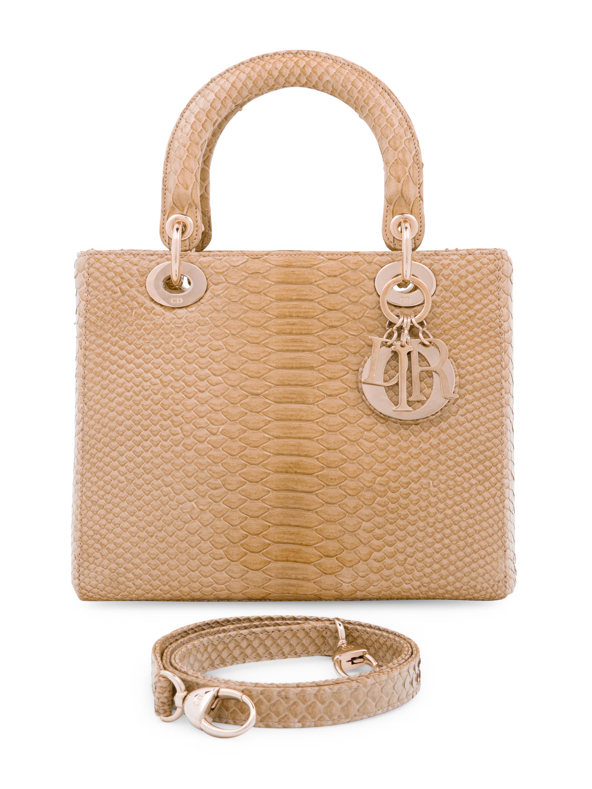 Christian Dior Tan Python Small Lady Dior Bag, 2009