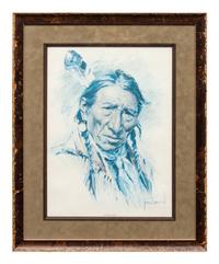 Four Prints: Blossom , edition 53/500; Sitting Eagle , edition 239/250; Raven , edition 53/500; Turning Robe , edition 239/250, together with book, The Art and Life of Harley Brown