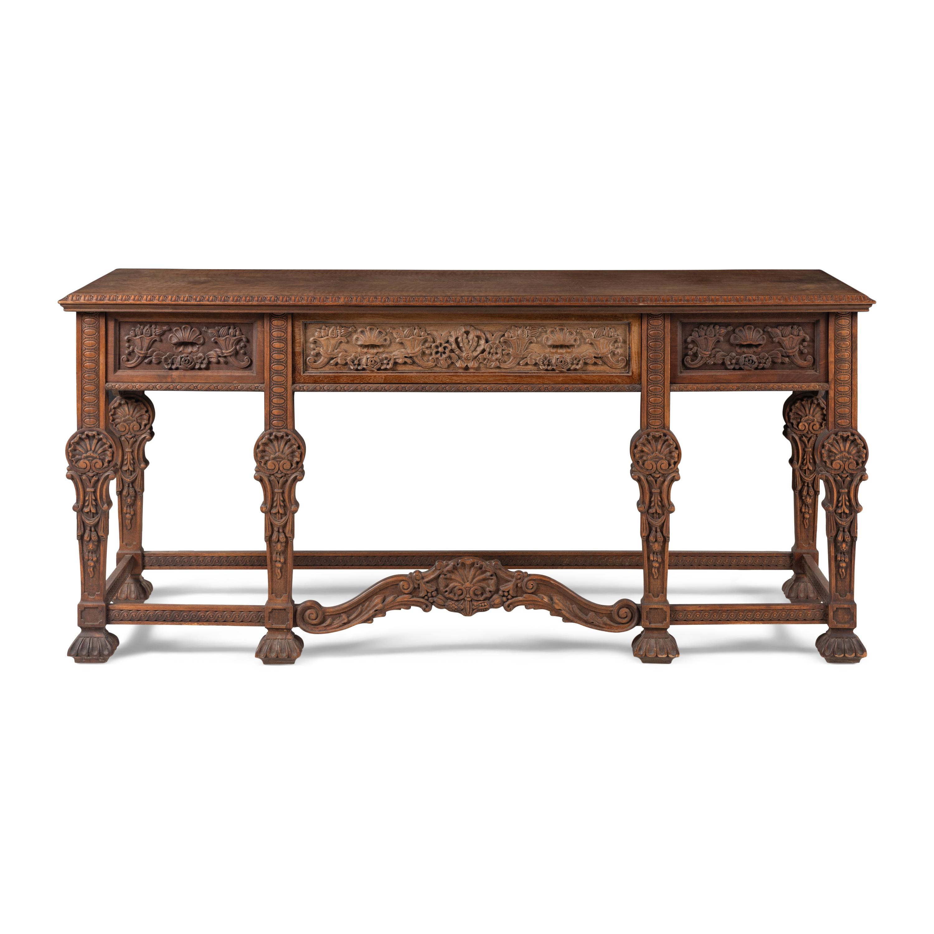 An Italian Baroque Style Carved Walnut Serving Table
