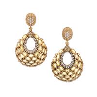 Yellow Sapphire and Diamond Earclips