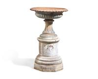A Terracotta Garden Urn on Stand
