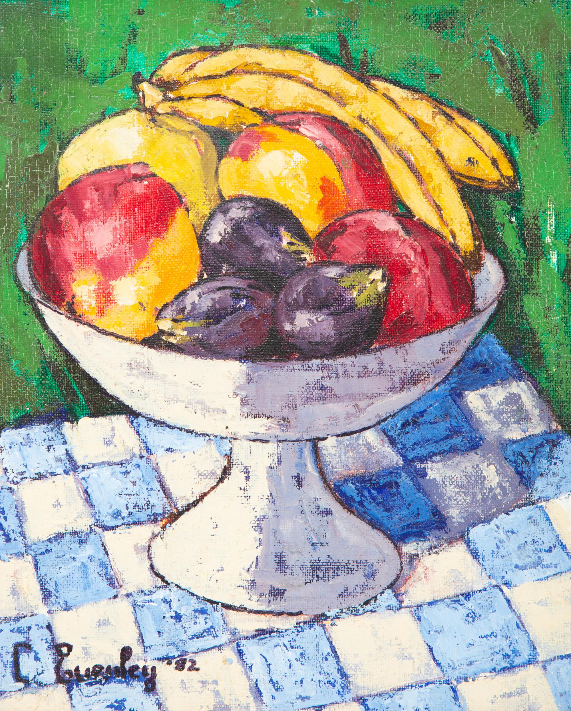 Mistletoe, Compote de Fruit sur Nappe Carrée, and Still Life with Apples in Green Bowl (three works)