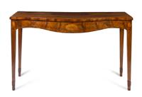 A George III Mahogany Server Height 36 1/2 x width 61 x depth 27 inches.