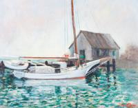 Bryan Quirk, (20th century), Docked Boat