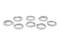 Two Cased Sets of Four Cartier Trinity Silver Napkin Rings
