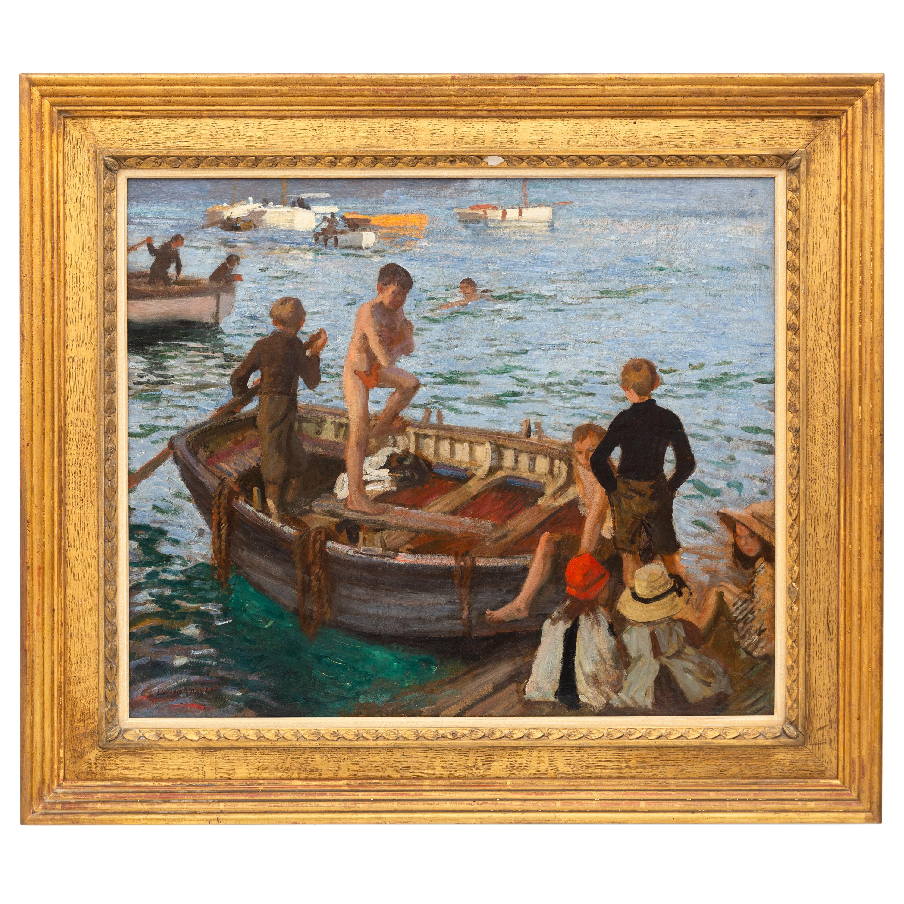 Dame Laura Knight (British, 1877-1970) — Children in a Rowboat, 1916