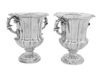 A Pair of English Silver-Plate Wine Coolers