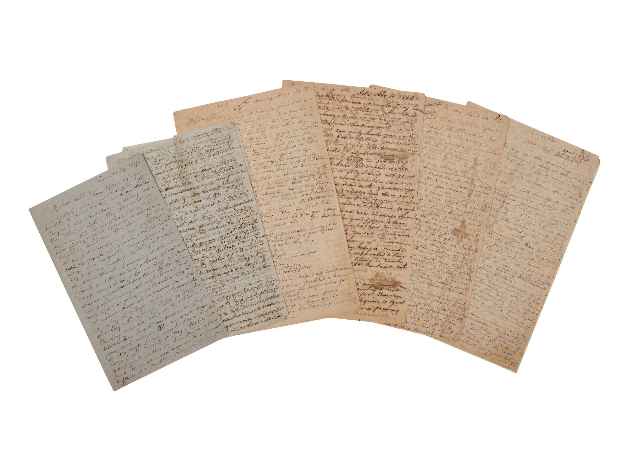 [RELIGION] -- SHEDD, Sarah Dawes (1836-1921). Archive featuring letters written by pioneering missionary Sarah Dawes Shedd while serving in modern-day Turkey, Iraq, and Iran, 1859-1893.