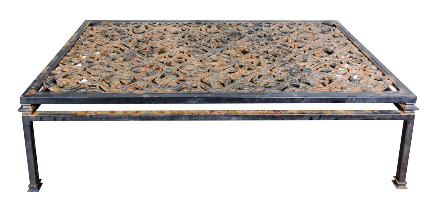 A Group of Neoclassical Style Metal Patio Furniture Height of first 27 x width 90 x depth 32 inches.