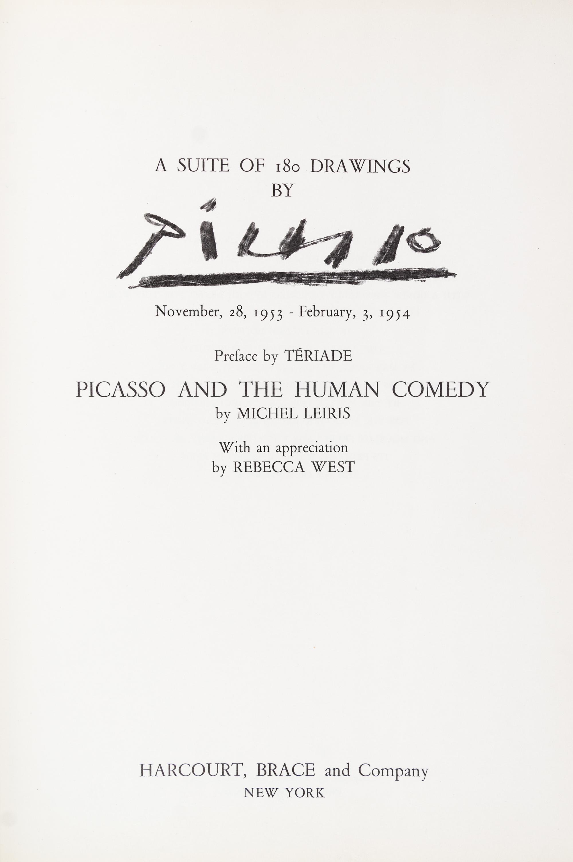 PICASSO, PABLO. Picasso and the Human Comedy. New York, (1954). With 12 lithos.