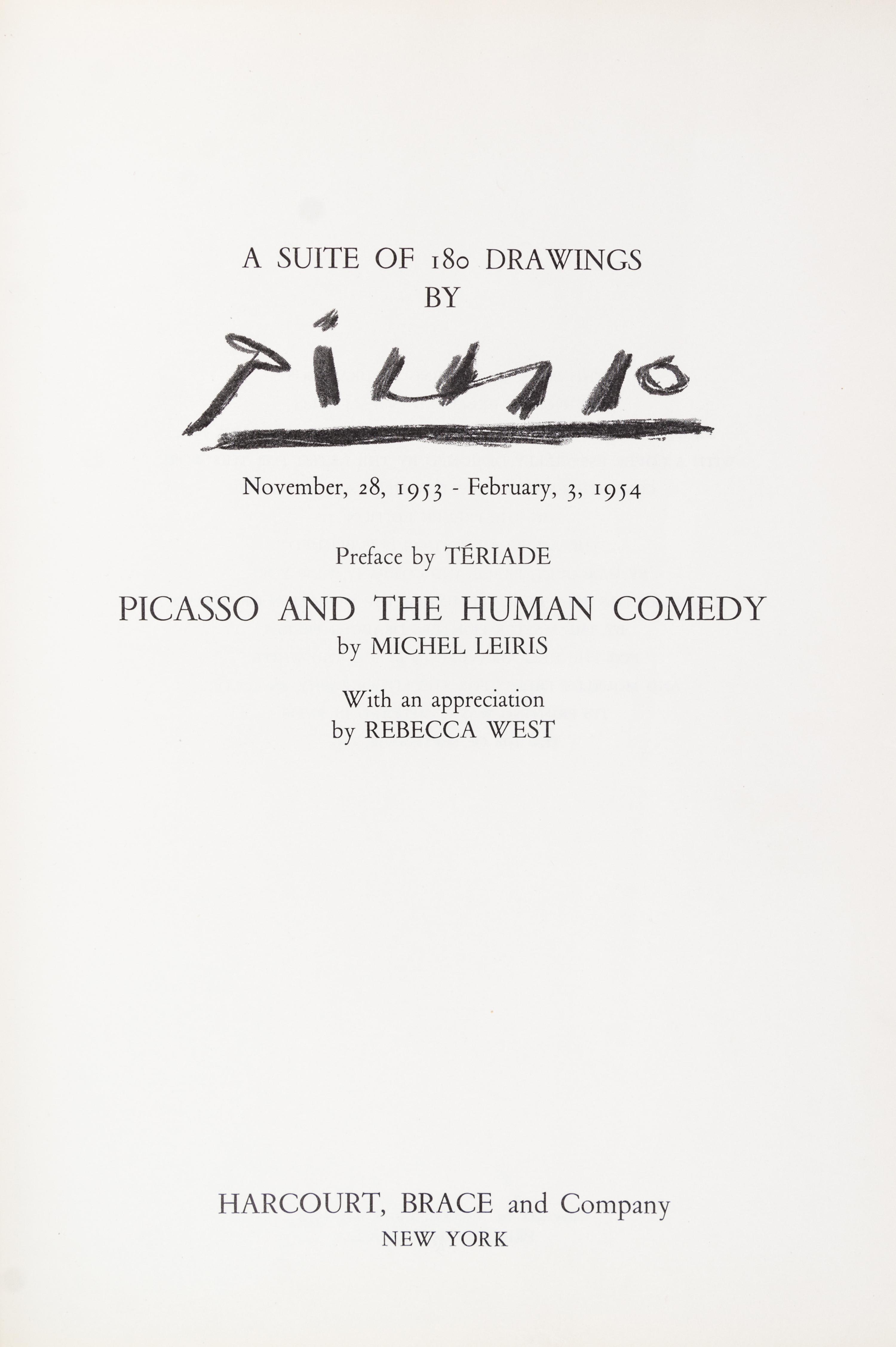 PICASSO, PABLO. Picasso and the Human Comedy. New York, (1954). With 12 lithos.