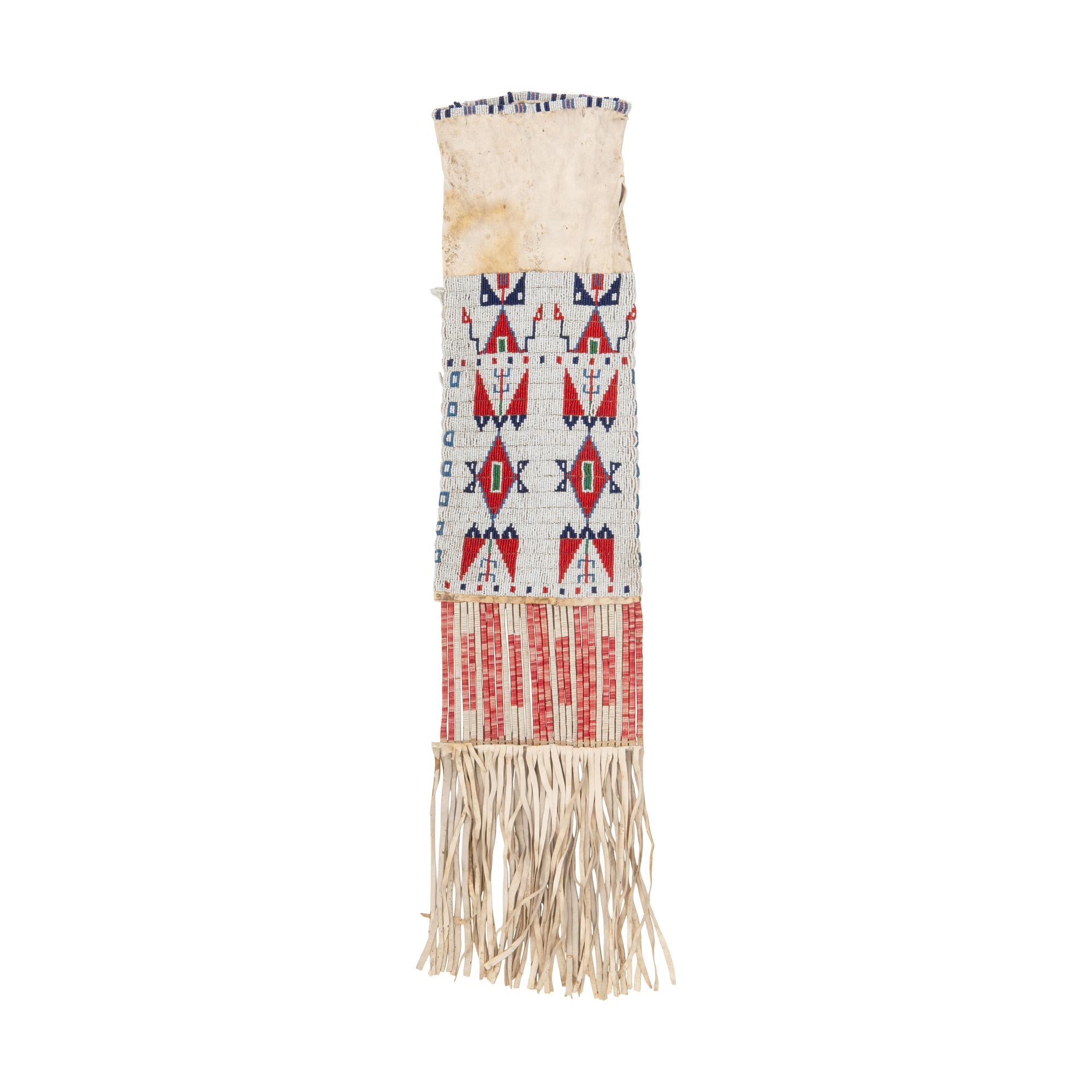 Sioux Beaded Hide Tobacco Bag