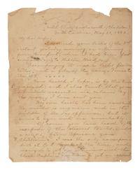 [CIVIL WAR] -- [AFRICAN AMERICANA]. Sixth plate tintype of Galen H. Osborne, Special Service, New York Herald , with partial letter referencing African American Robert Smalls' commandeering of the CSS Planter . May 1862.