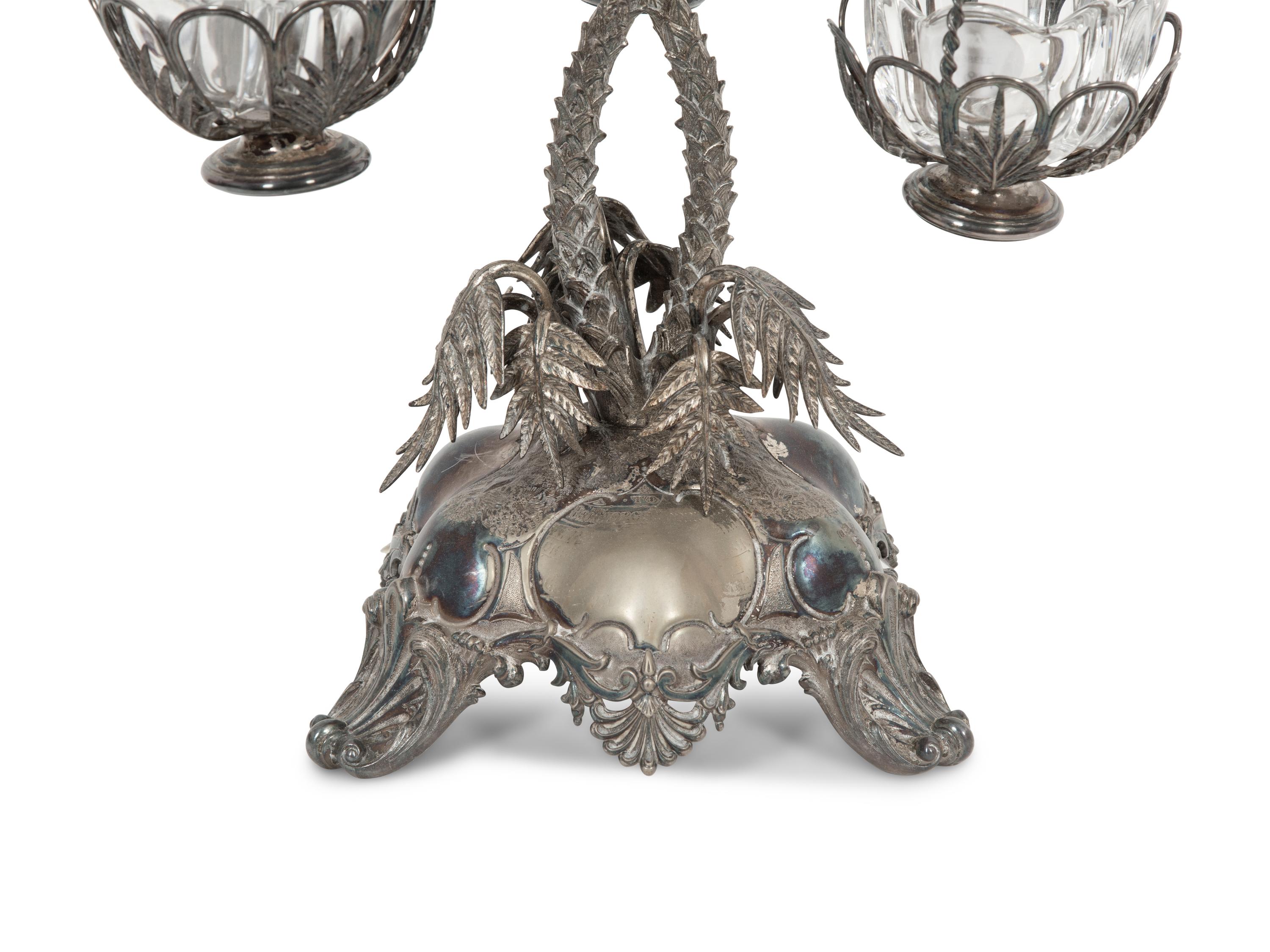 An English Silver-Plate Epergne and a Circular Plateau