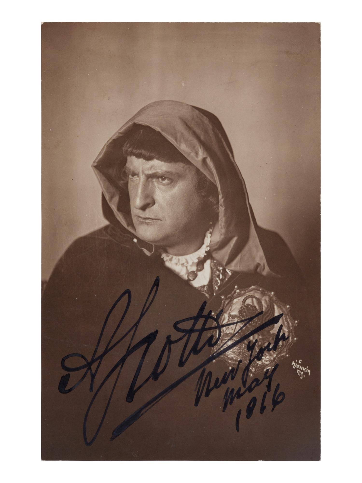 [20TH-CENTURY OPERA SINGERS]. A group of 6 photographs or photographic postcards of opera singers from the 1910s, most signed, comprising images of: