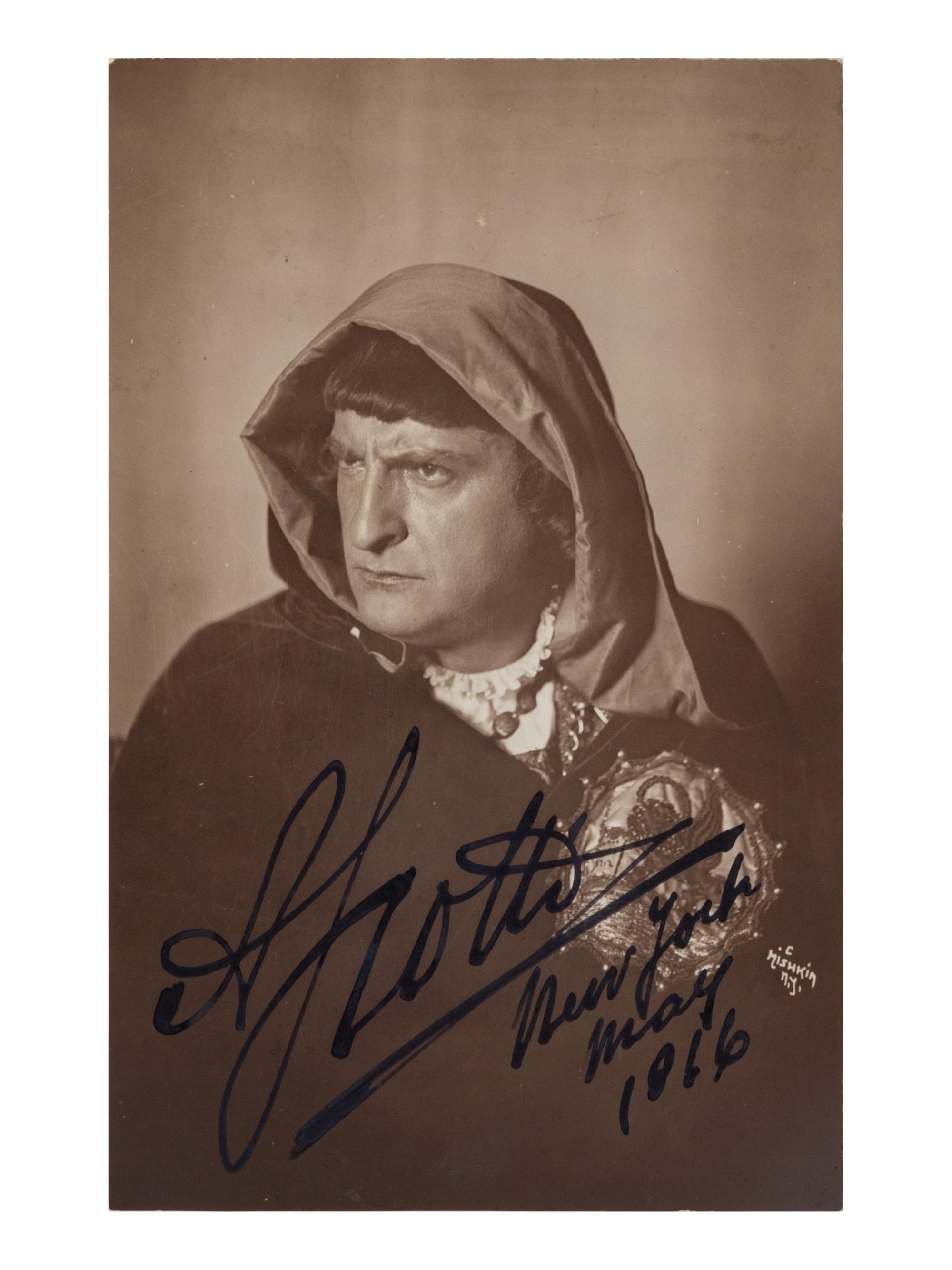[20TH-CENTURY OPERA SINGERS]. A group of 6 photographs or photographic postcards of opera singers from the 1910s, most signed, comprising images of: