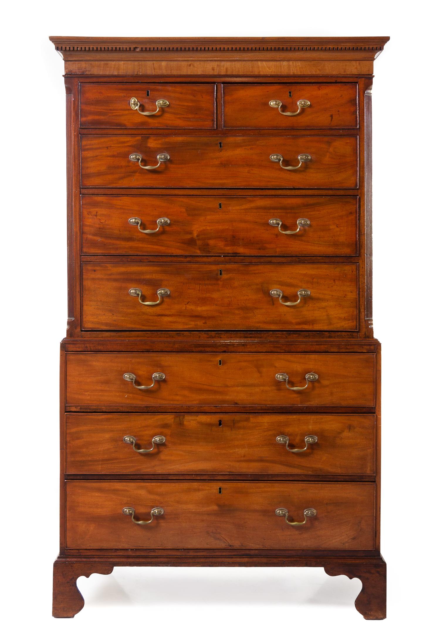 A George III Mahogany Chest on Chest
