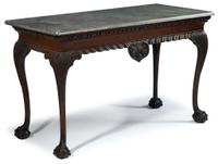 George III marble and carved mahogany pier table ireland, 18th century