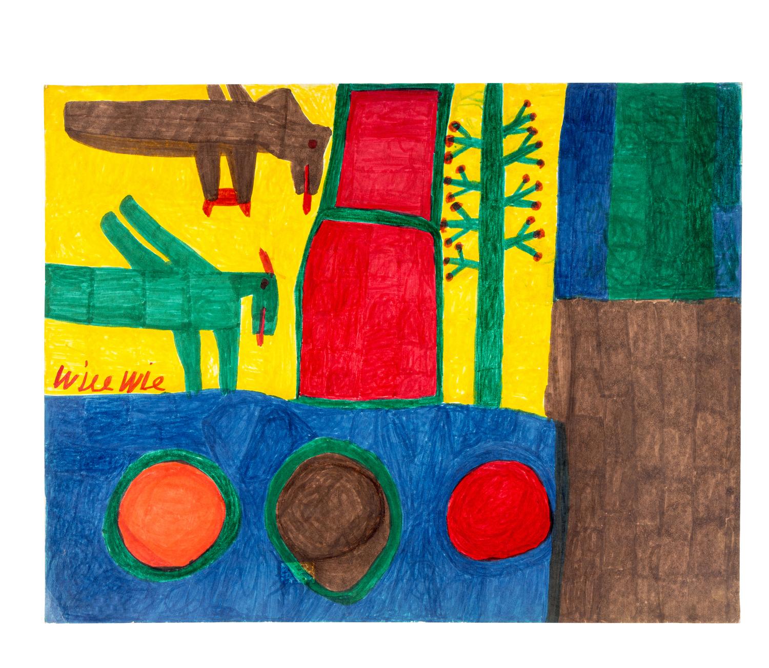Untitled (Prehistoric Animals), Untitled (Prehistoric Animals), Untitled (Prehistoric Animals) and Untitled (Prehistoric Animals (four works)