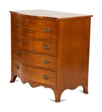 A George III Mahogany Serpentine-Front Bureau Chest of Drawers