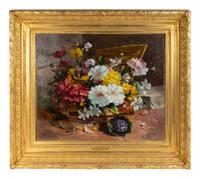 Flowers in a Wood Crate