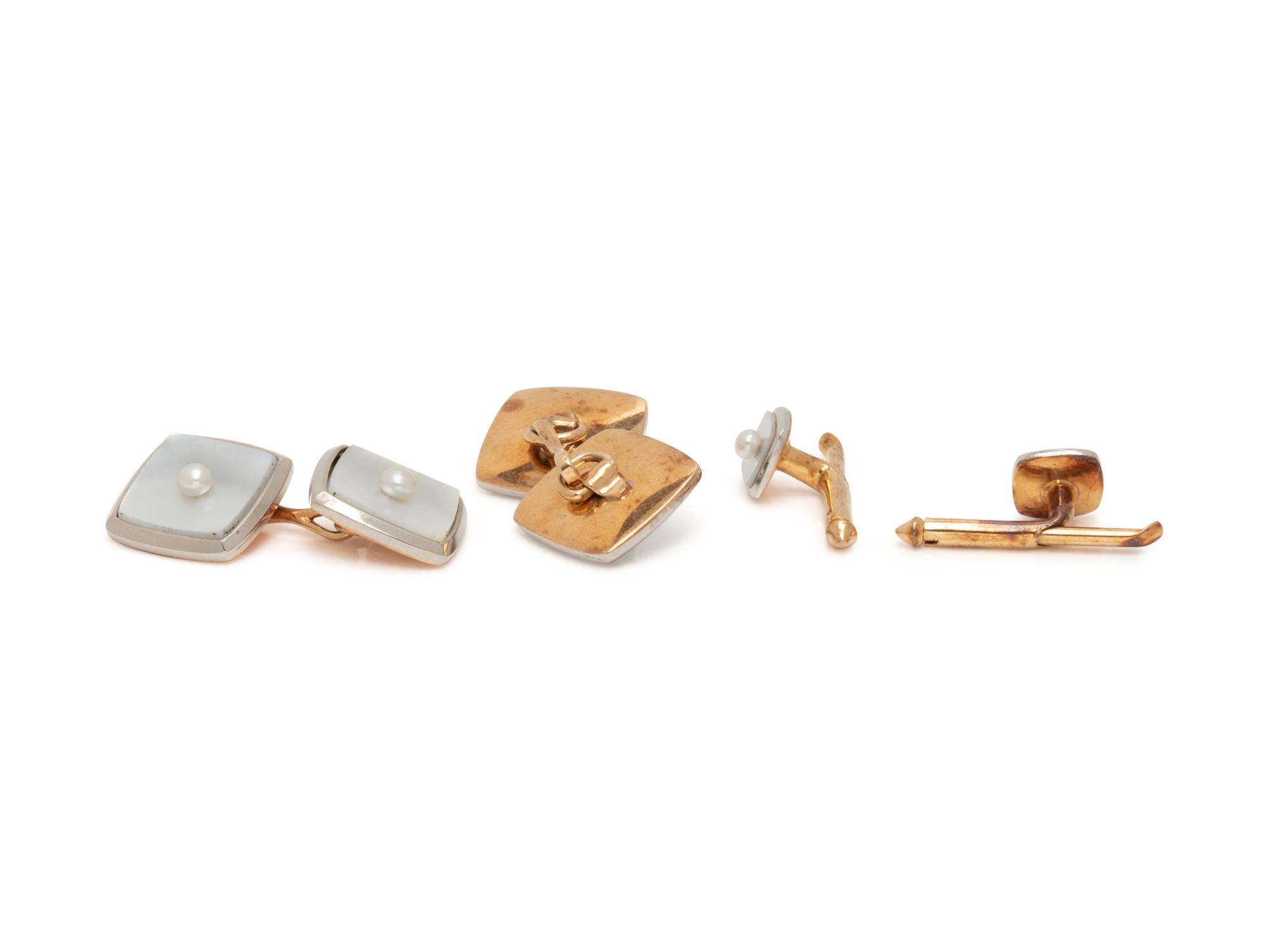 LARTER & SONS, MOTHER-OF-PEARL AND SEED PEARL DRESS SET