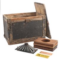 [EARLY PHOTOGRAPHY - MAGIC LANTERN]. A French magic lantern by H. Coulon, with accessories.