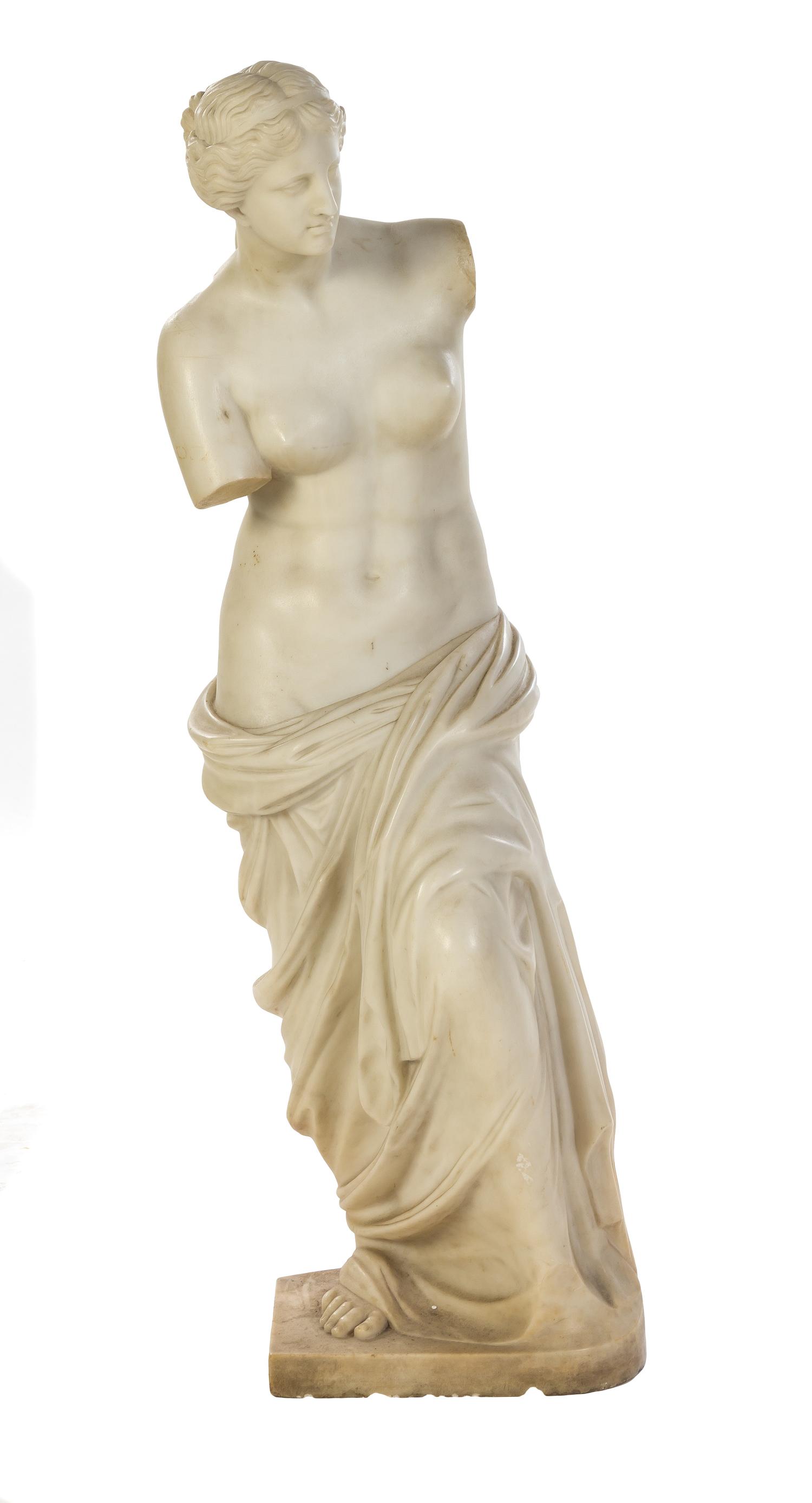 A Continental Marble Venus. Height 43 inches.
