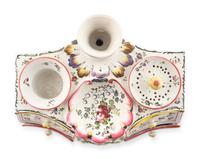 A French Faience Commode-Form Inkstand