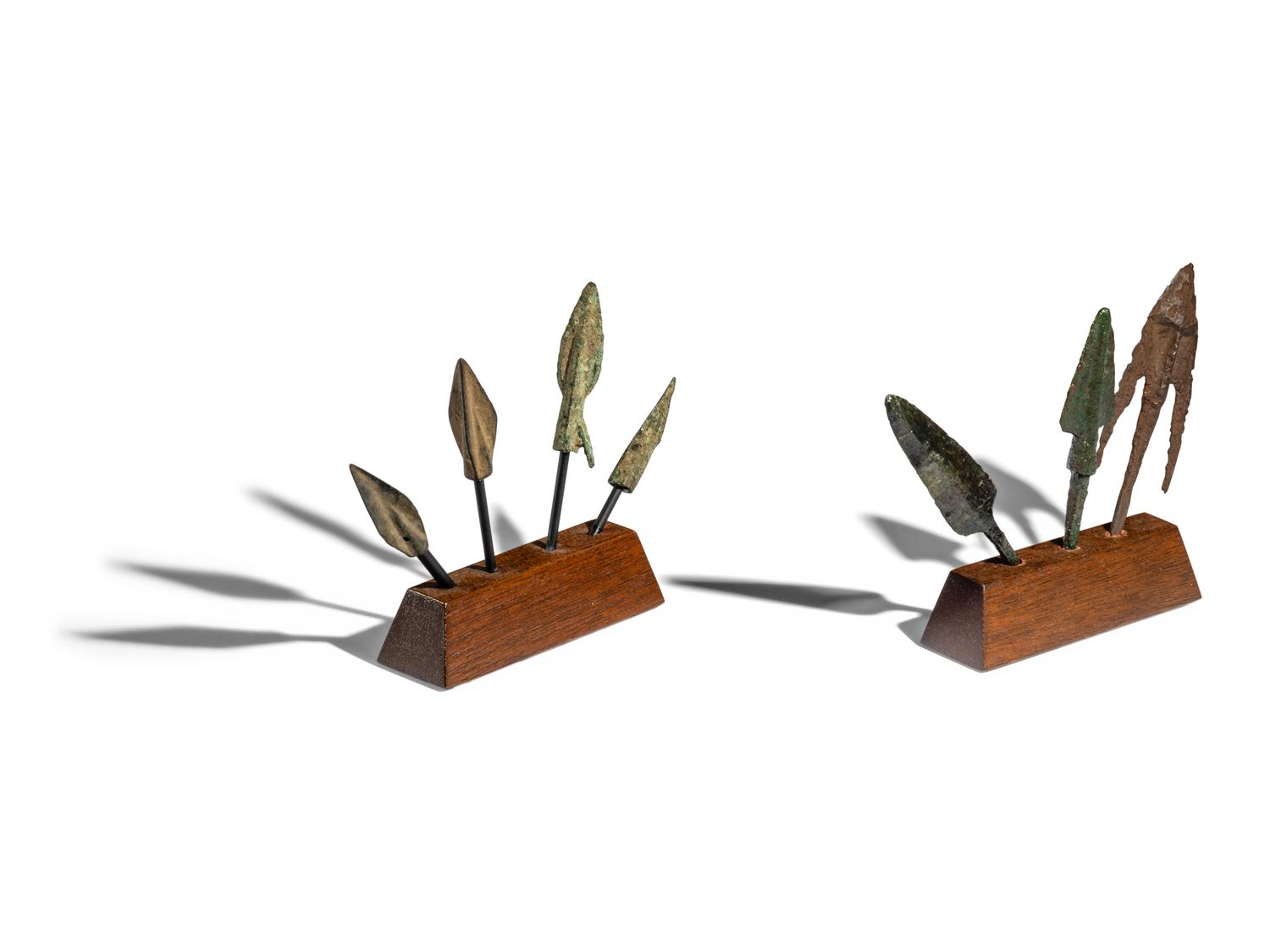Seven Greek Bronze Sarissa Tips