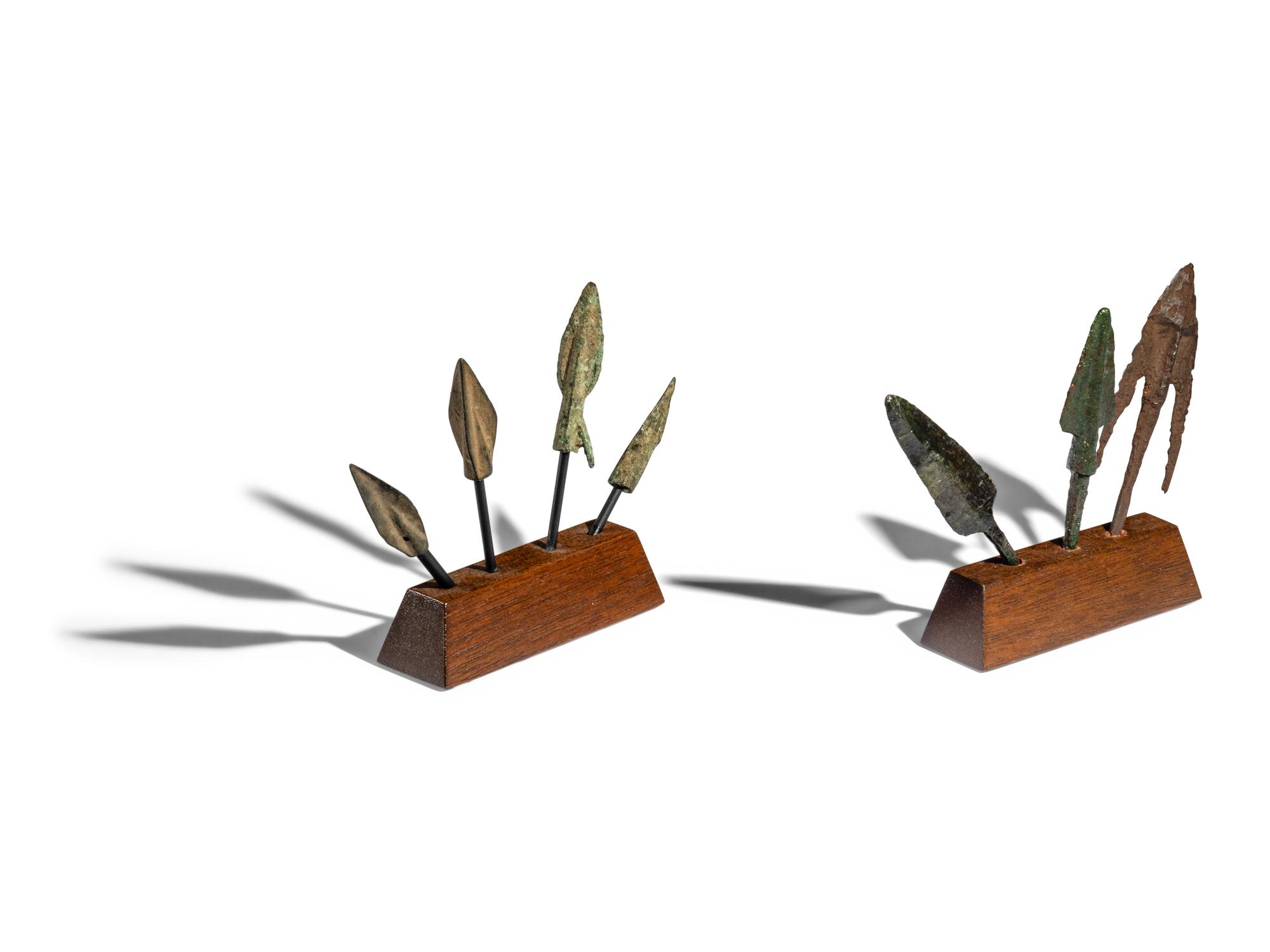 Seven Greek Bronze Sarissa Tips