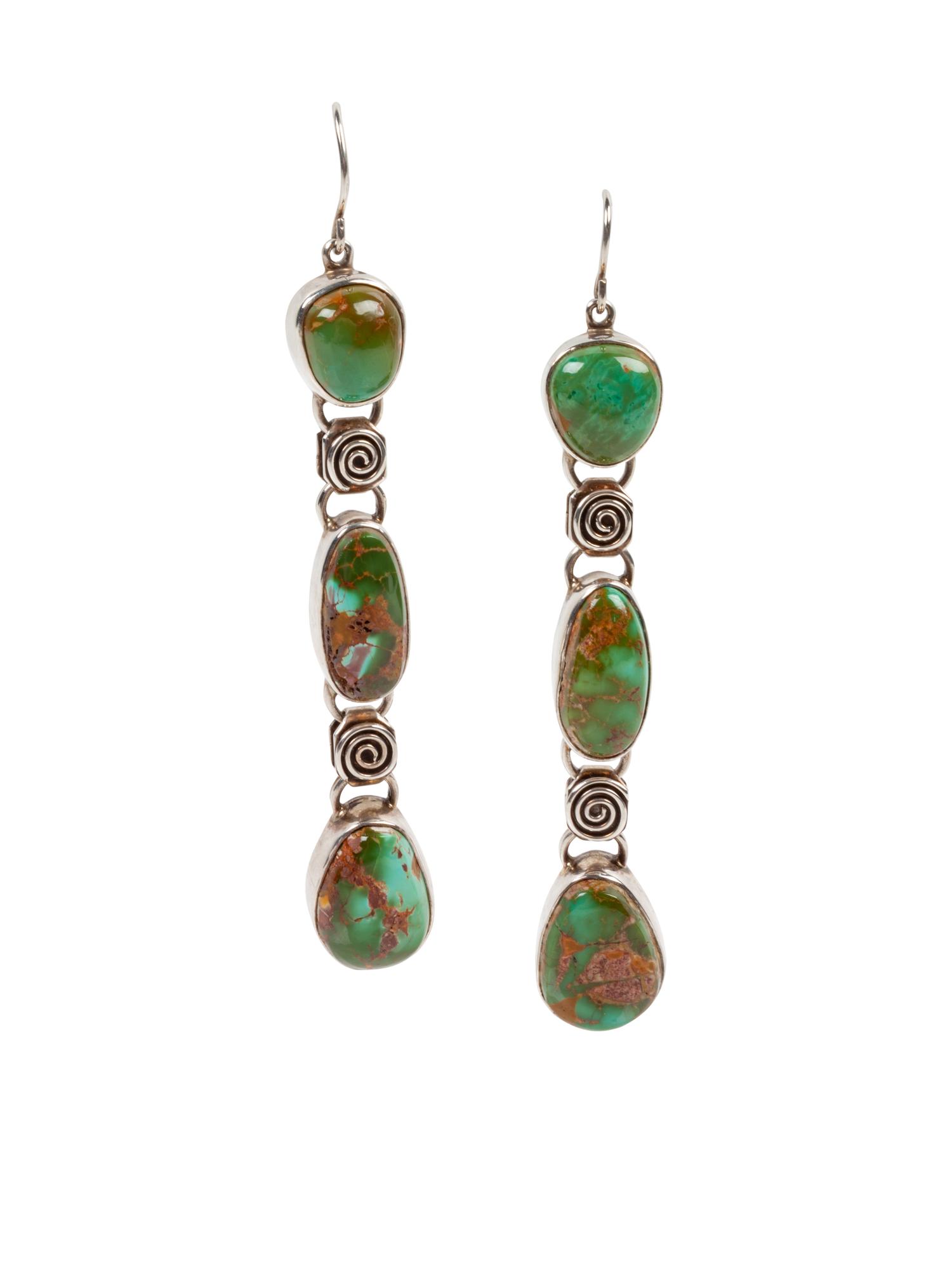 Sterling Silver and Royston Turquoise Necklace and Earrings Set