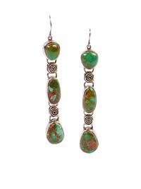 Sterling Silver and Royston Turquoise Necklace and Earrings Set