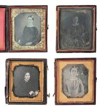 [EARLY PHOTOGRAPHY]. 28 sixth plate daguerreotypes of lovely young women.