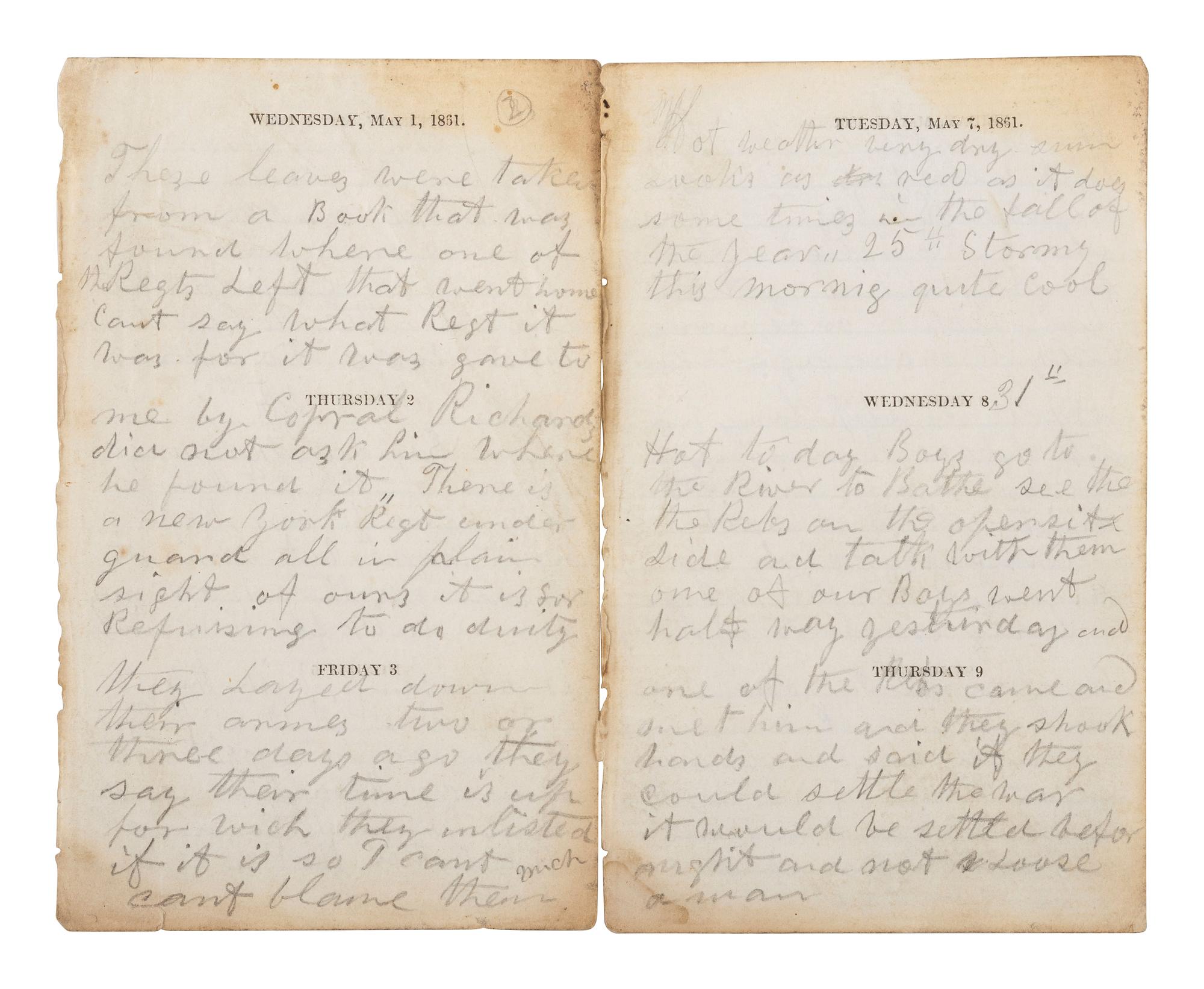 [CIVIL WAR]. Famed 20th Maine archive incl. letters and partial diary featuring Gettysburg content.