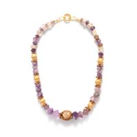 A Greek Amethyst and Gold Bead Necklace