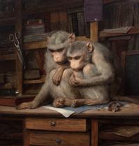 Gabriel Cornelius von Max, (German, 1840-1915) , Bad Times (Schlechte Zeiten)