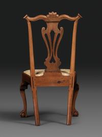 A Chippendale Shell and Heart Carved Walnut Claw-and-Ball Foot Side Chair