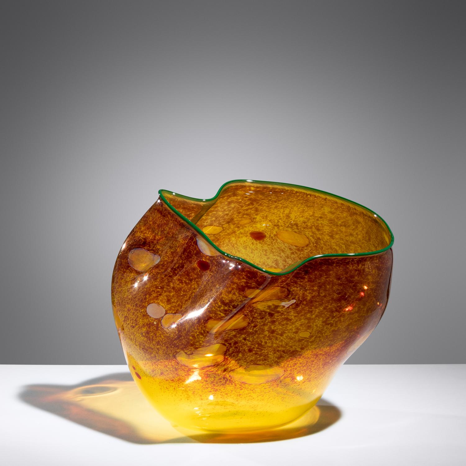 Orange Maccia Basket with Green Lip Wrap, 1997