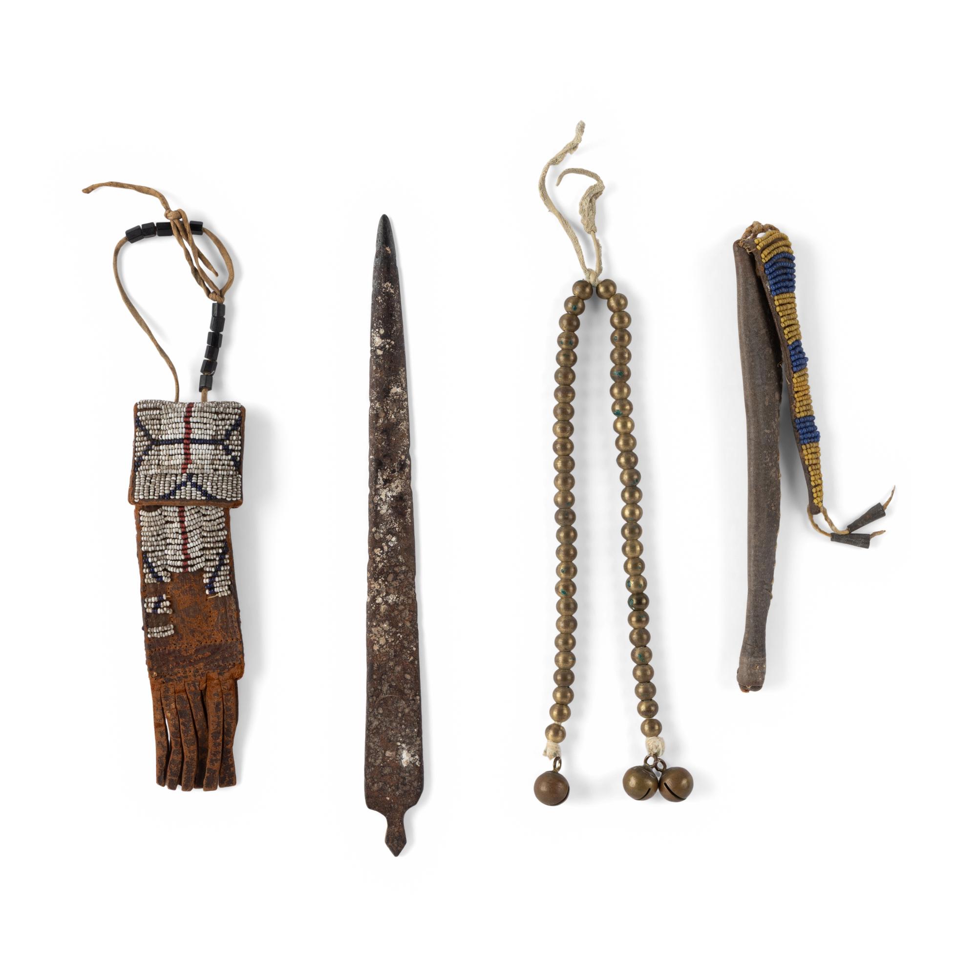 Kiowa Beaded Whetstone Case AND Comanche Tools
